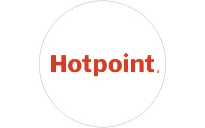 Hotpoint logo in thin grey outlined circle icon